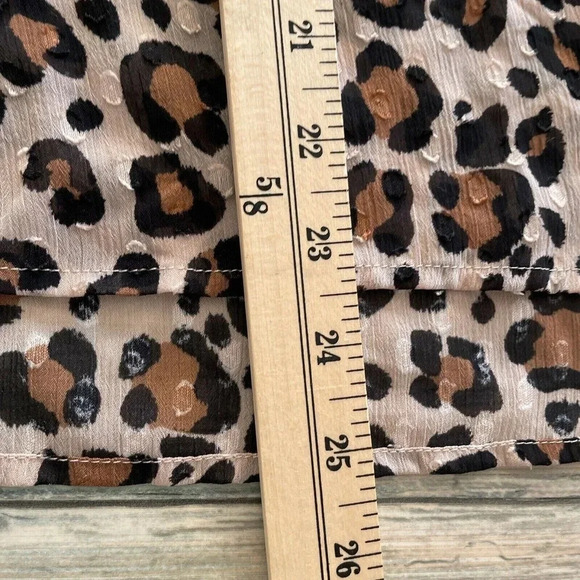 A New Day Womens Leopard Print Top Plus Size XXL Sheer Neutral Animal Print Boho - Picture 10 of 12
